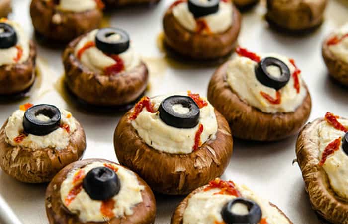ojos-champiñones Recetas para Halloween: Champiojos rellenos