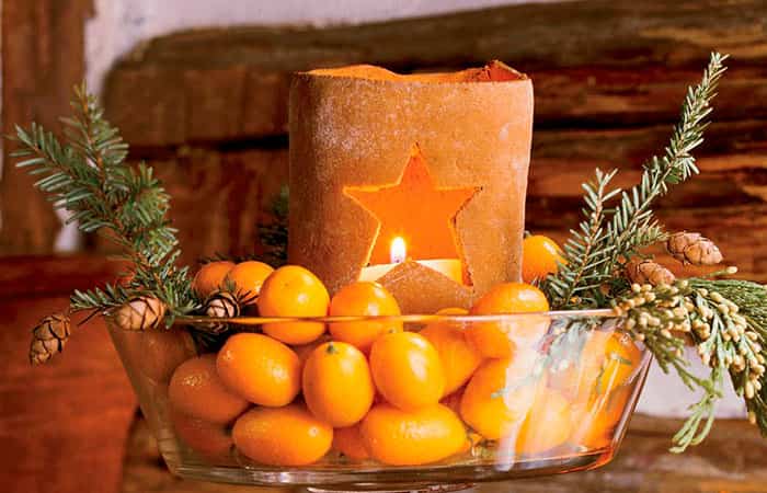Decoración de la mesa de Navidad cítricos decoración de la mesa de Navidad: cítricos