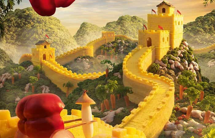 paisajes con comida muralla china 
