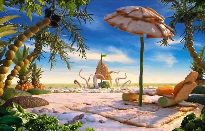 paisajes con comida en la playa