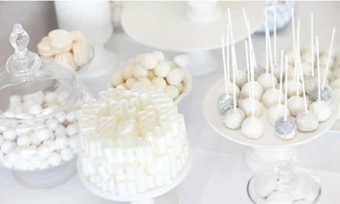 Dulces blancos para baby shower Dulces baby shower