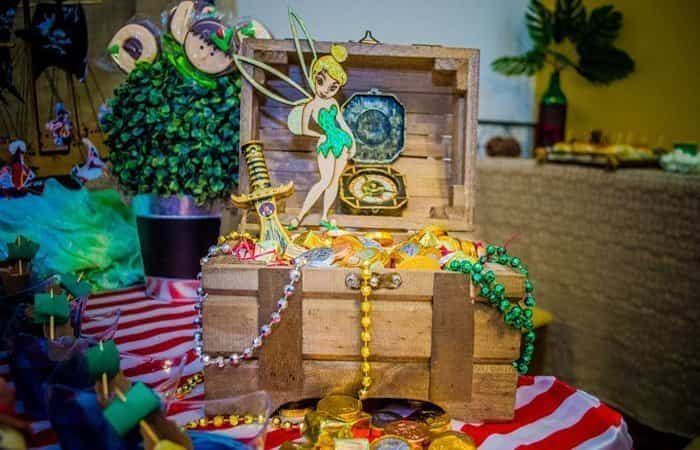 cofre del tesoro para fiesta temática de Peter Pan cofre fiesta temática de Peter Pan
