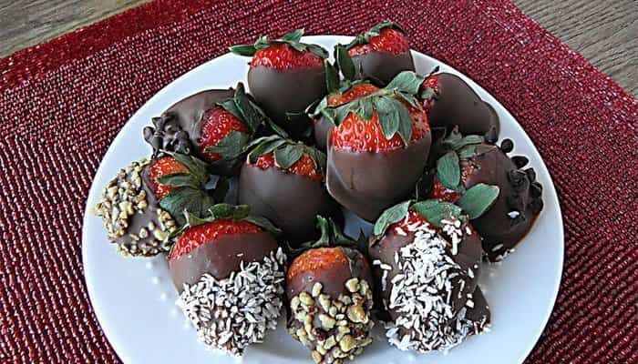fresas con chocolate postres sin azúcar