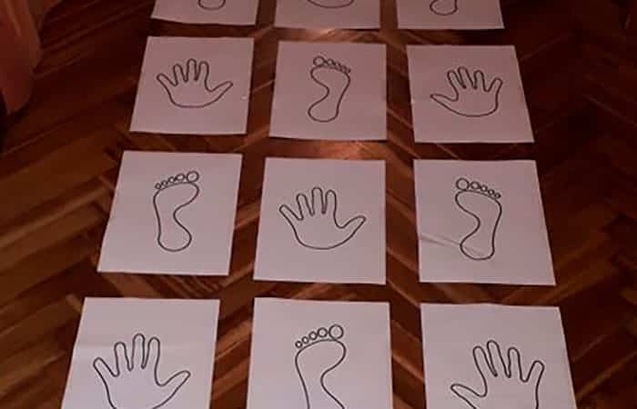 juego-de-las-huellas motricidad gruesa: juego de las huellas