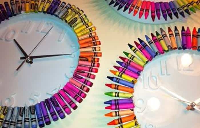 regalos-profesores-reloj-ceras regalos originales para profesores: reloj con ceras de colores