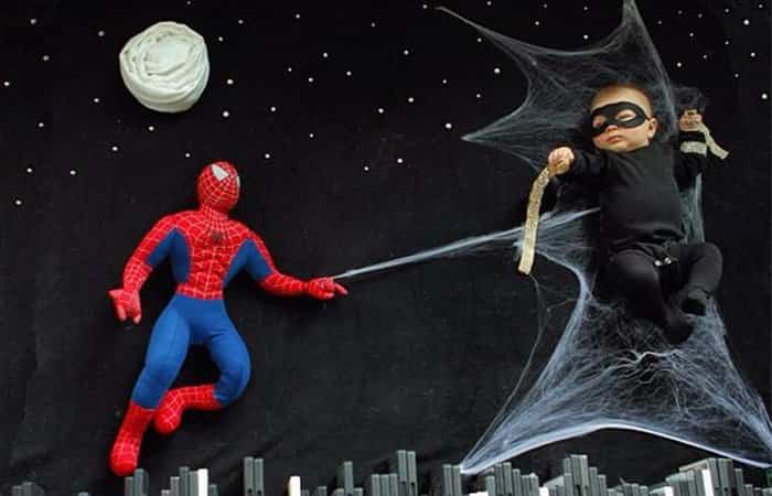 fotografías de bebés Spiderman