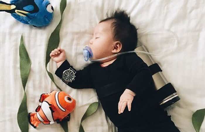 fotografías de bebés bajo el mar