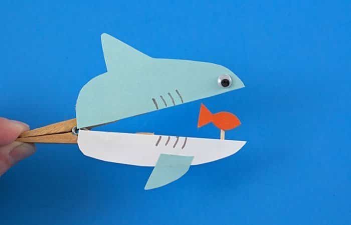 manualidades de tiburones con pinza manualidades de tiburones