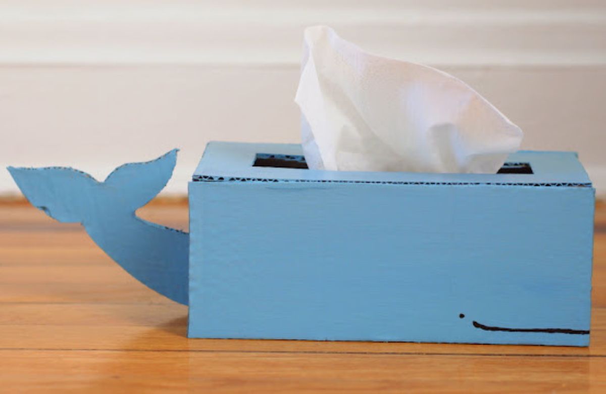 Ballena portapañuelos de papel Caja con forma de ballena para cubrir los pañuelos de papel