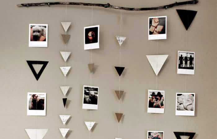 Móvil con fotos Móvil hecho con fotos y triángulos