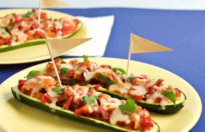 Barquitas de calabacín Recetas de verdura: barquitas de calabacín