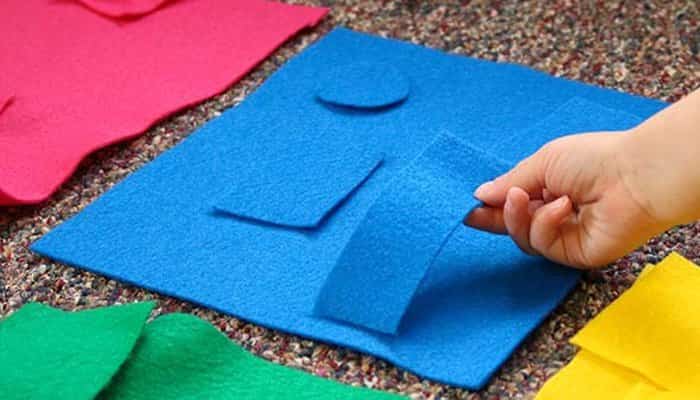 Formas geométricas hechas con fieltro juegos para aprender los colores y formas