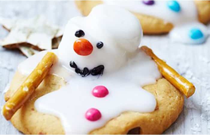 Recetas de postres de Navidad muñeco de nieve Recetas de postres de navidad galletas
