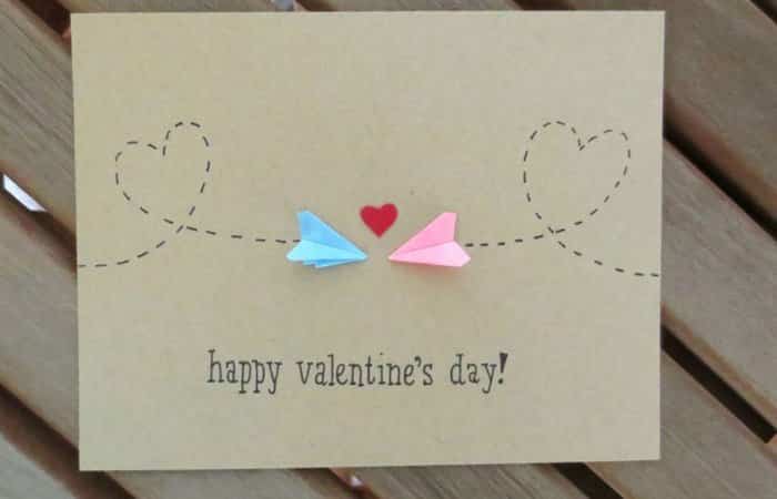 tarjetas para San Valentín con aviones de colores tarjetas para San Valentín con aviones