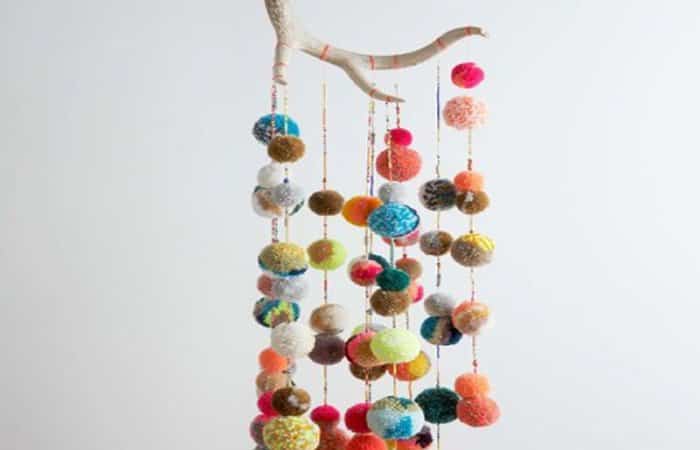 decorar con pompones colgante decorar con pompones colgante