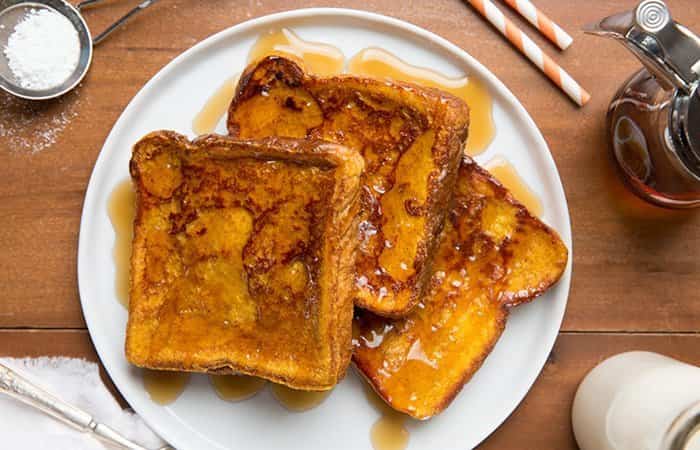 Con pan de molde y puré de calabaza Hacer torrijas con puré de calabaza