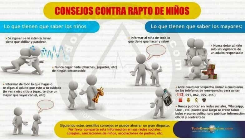 Consejos contra el rapto de niños Policía de Pinto