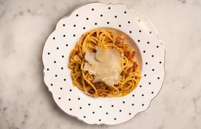 Spaguetti Garofalo a la auténtica carbonara