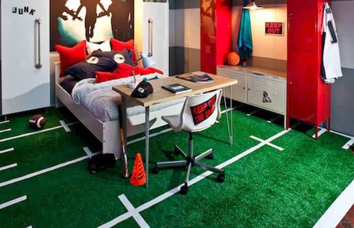 campo de rugby con césped artificial en habitación de niños césped artificial en habitación de niños
