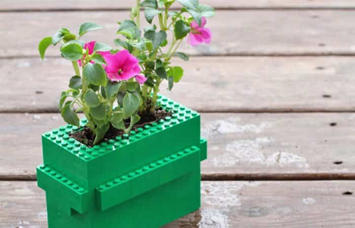 manualidades con piezas LEGO maceta manualidades con piezas LEGO maceta