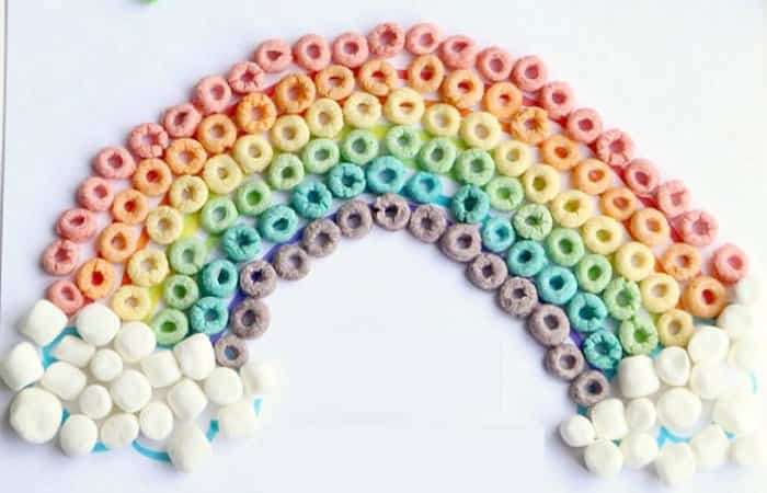 manualidades de arcoíris con cereales manualidades de arcoíris con cereales
