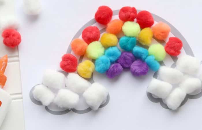 manualidades de arcoíris con con pompones manualidades de arcoíris con con pompones