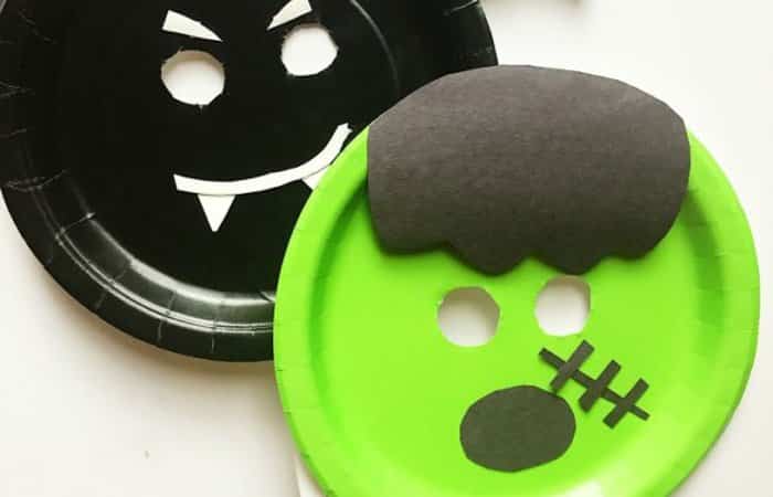 máscaras de Halloween con hojas máscaras de Halloween con hojas