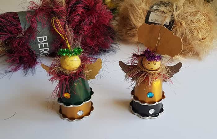 adornos de navidad con material reciclado con forma de ángel adornos de navidad con material reciclado con forma de ángel