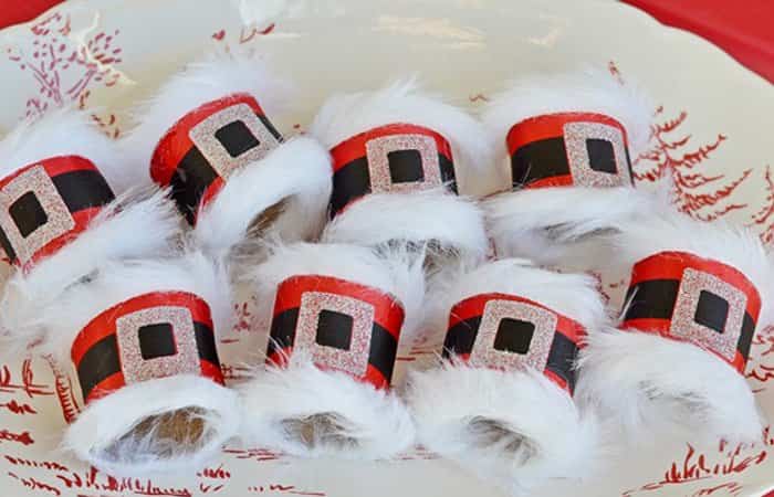 Servilletas y servilleteros navideños de Papá Noel Servilletas y servilleteros navideños de Papá Noel