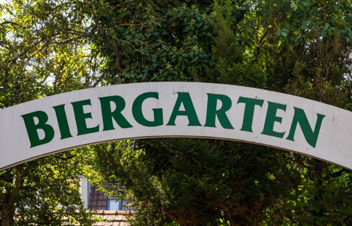 Biergarten en Alemania ir con mamá a un biergarten