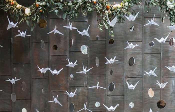 Decoración exterior de origami Decoración exterior de origami
