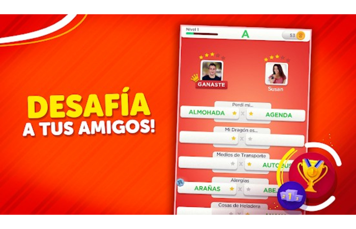 apps para jugar online: ejemplo del juego stop en pantalla de móvil