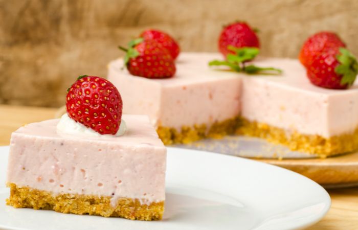 Postres con fresas: tarta de queso Postres con fresas: Tarta de queso y fresas