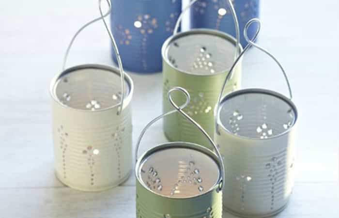 Farolillos caseros con latas Farolillos caseros con latas