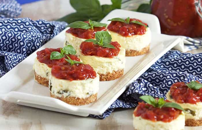 Cheesecakes con mermelada de tomate Cheesecakes con mermelada de tomate
