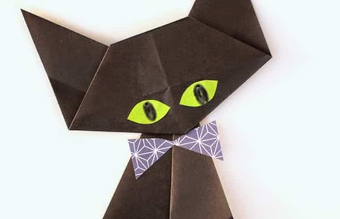 Gato negro de origami Gato negro de origami