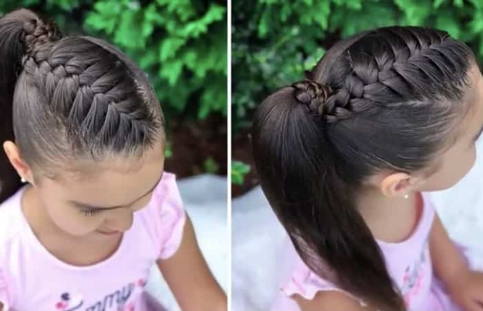 recogidos con trenzas peinado con trenza francesa y coleta alta