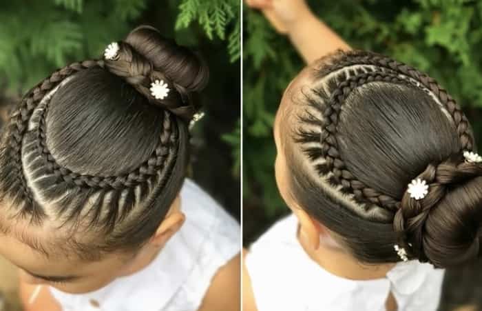 recogidos con trenzas peinado elegante con trenzas y moño recogidos con trenzas