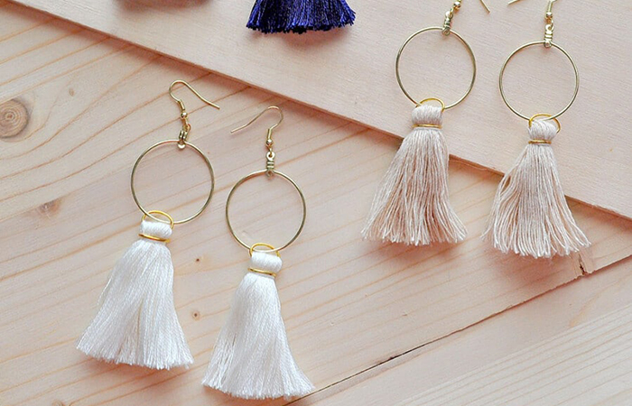 pendientes de bisutería diy para adolescentes pendientes de borlas de hilo