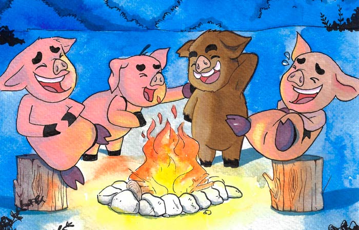 Los tres cerditos visitan a Teodosio