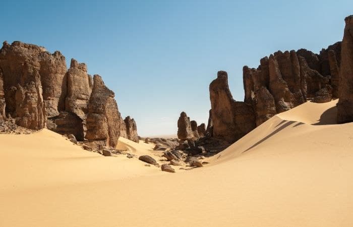 Montañas de Ahaggar, el Sáhara en Argelia Macizo de Ahaggar, Argelia