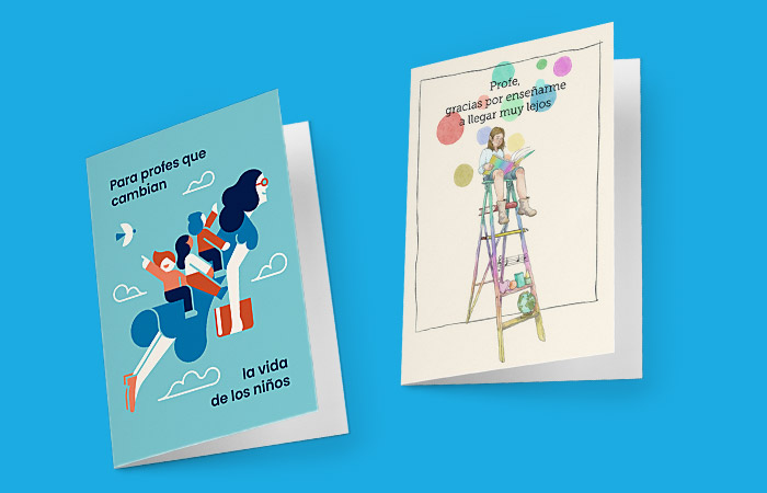 regalo azul de unicef: tarjetas