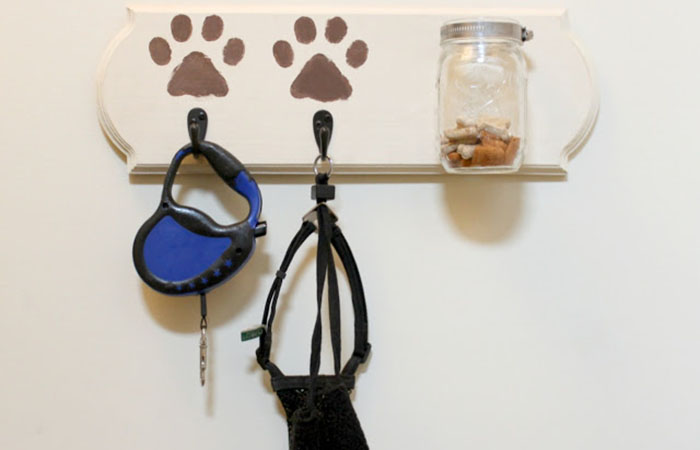 Perchero para dejar la correa y los accesorios del perro Perchero con huellas de patatas de perro. Regalos para amantes de los perros