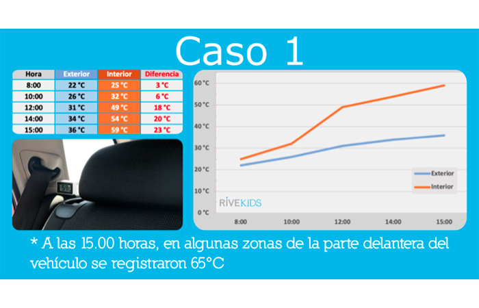 Golpe de calor dentro de un coche. Estudio, caso 1