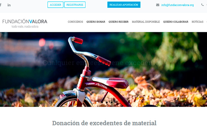 pagina web de la Fundación Valora Donar juguetes: Fundación Valora