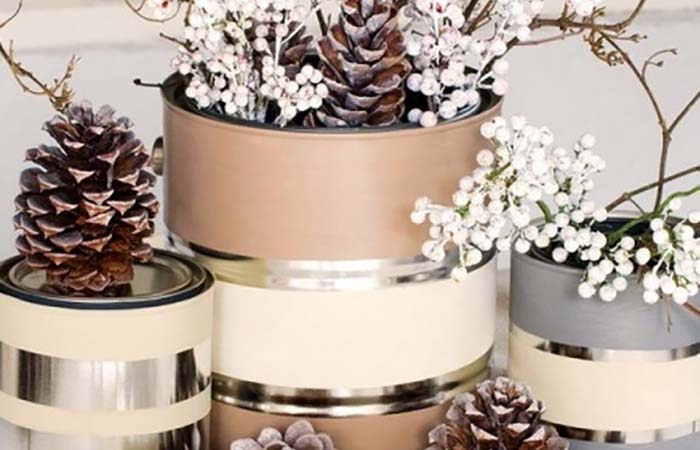 Decoración navideña con latas Decoración con latas
