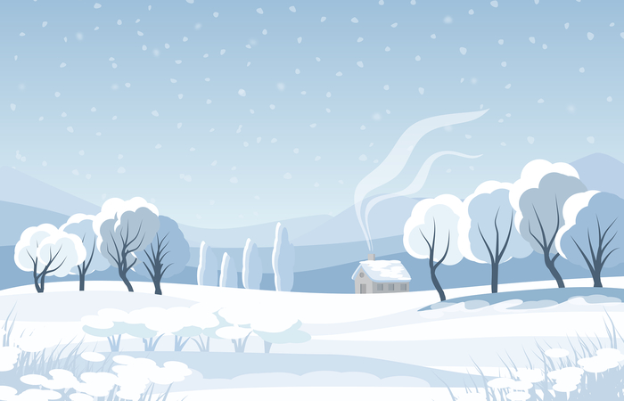 ilustración de paisaje nevado nieve