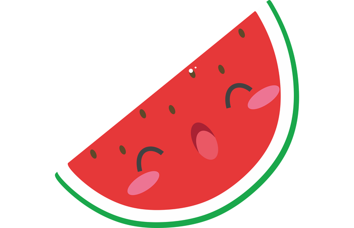 ilustración de sandía sonriente sandía