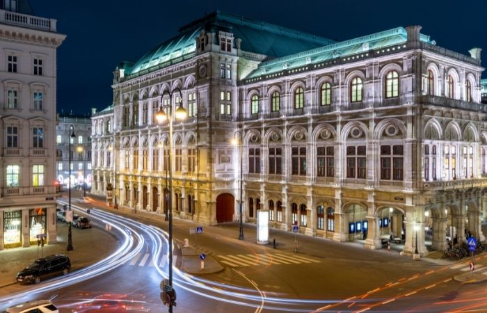 destinos internacionales más buscados: Viena de noche fotografía de Viena por la noche