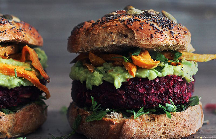Receta de hamburguesa vegetal con quinua Hamburguesa vegetal con quinua